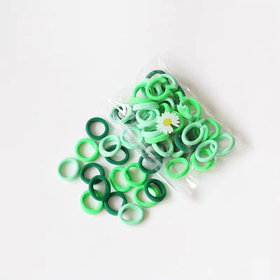 50-Pack Multicolor Cotton Kids' Hair Ties