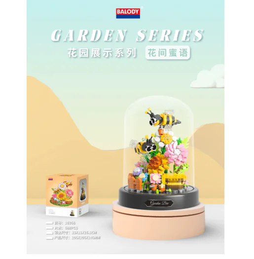 Bee Butterfly Flower Bonsai Building Blocks Model (Single)
